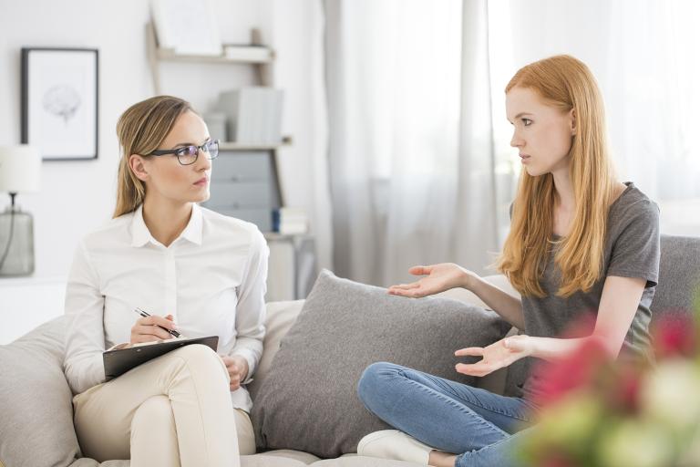 Creatine for Depression a young woman talking to her therapist