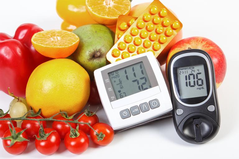 organic produce, glucose monitors, and blood sugar medication